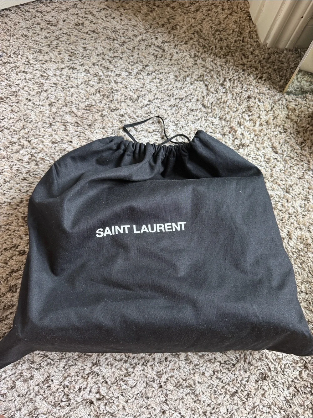 Saint Laurent Black Quilted Leather Shoulder Bag with Chain Strap